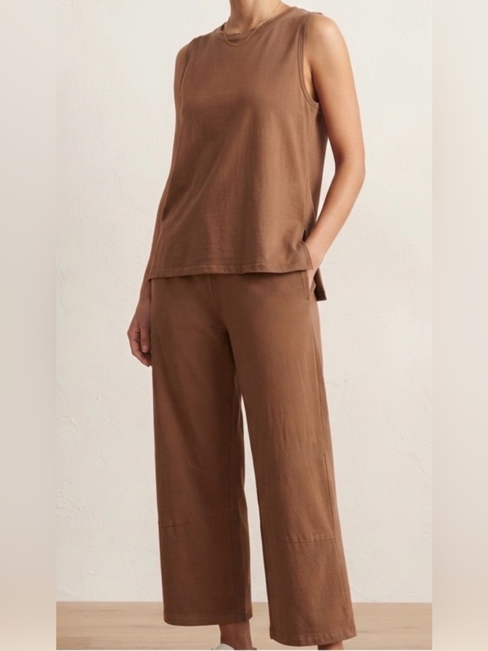 Two Piece 100% Cotton Tank & Cropped Pant.